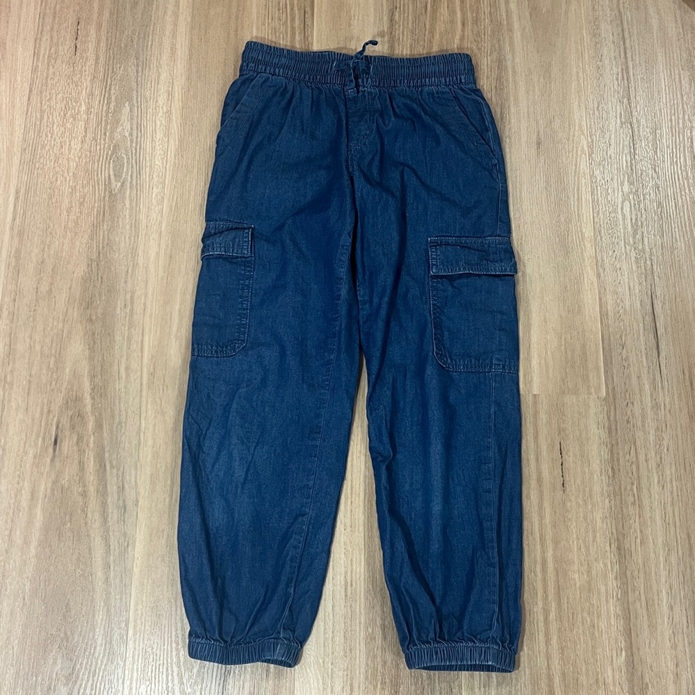 GAP Kids Dark Blue Denim Cargo Jean Joggers, size L (10)